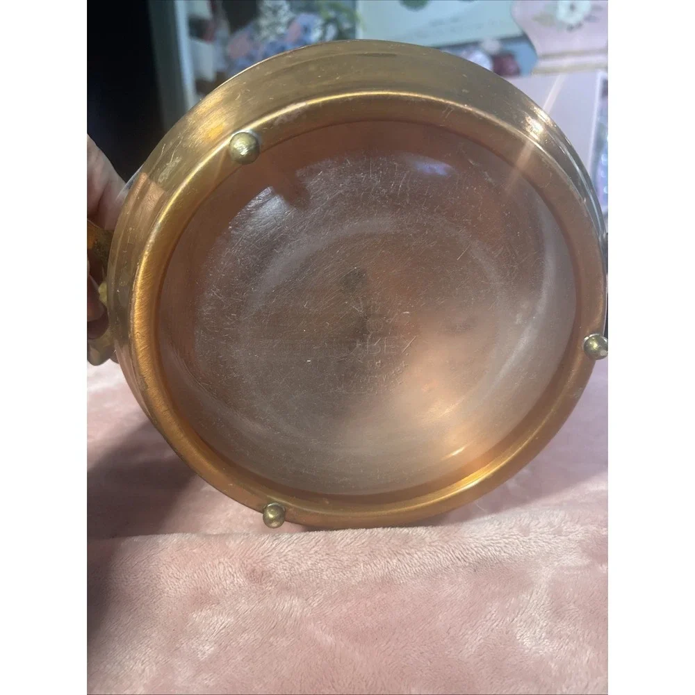VINTAGE COPPERCRAFT GUILD CASSEROLE DISH W/LID & PYREX ROUND BAKING DISH INSERT